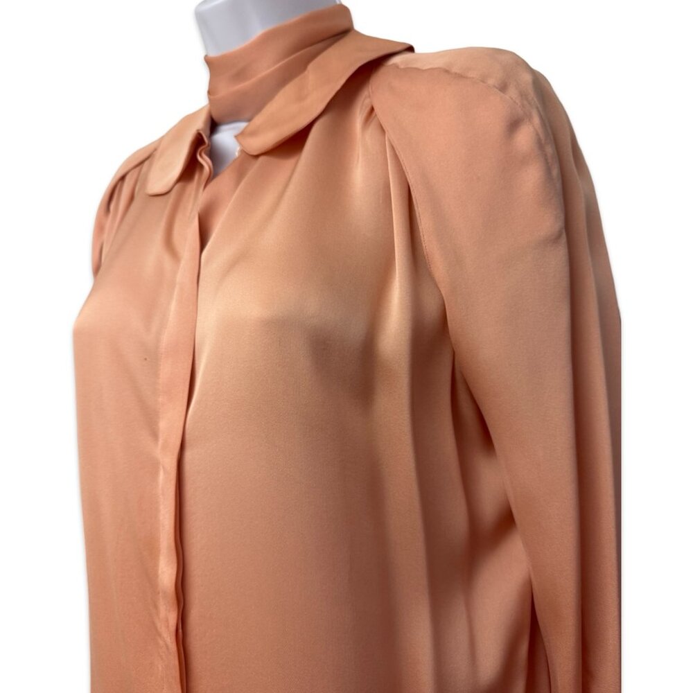 Vintage Giorgio Armani Italian Silk Blouse with Peter Pan Collar - Size Small